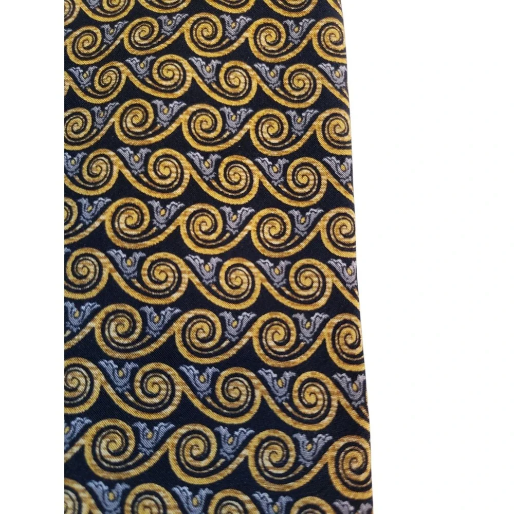 Valentino‎ Mens Tie Necktie Designer Luxury Brown Black Gray Geometric Suit Work